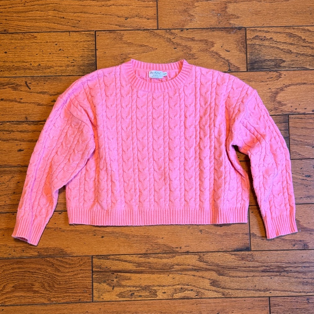 Shop the Mint Girls Cable Knit Sweater